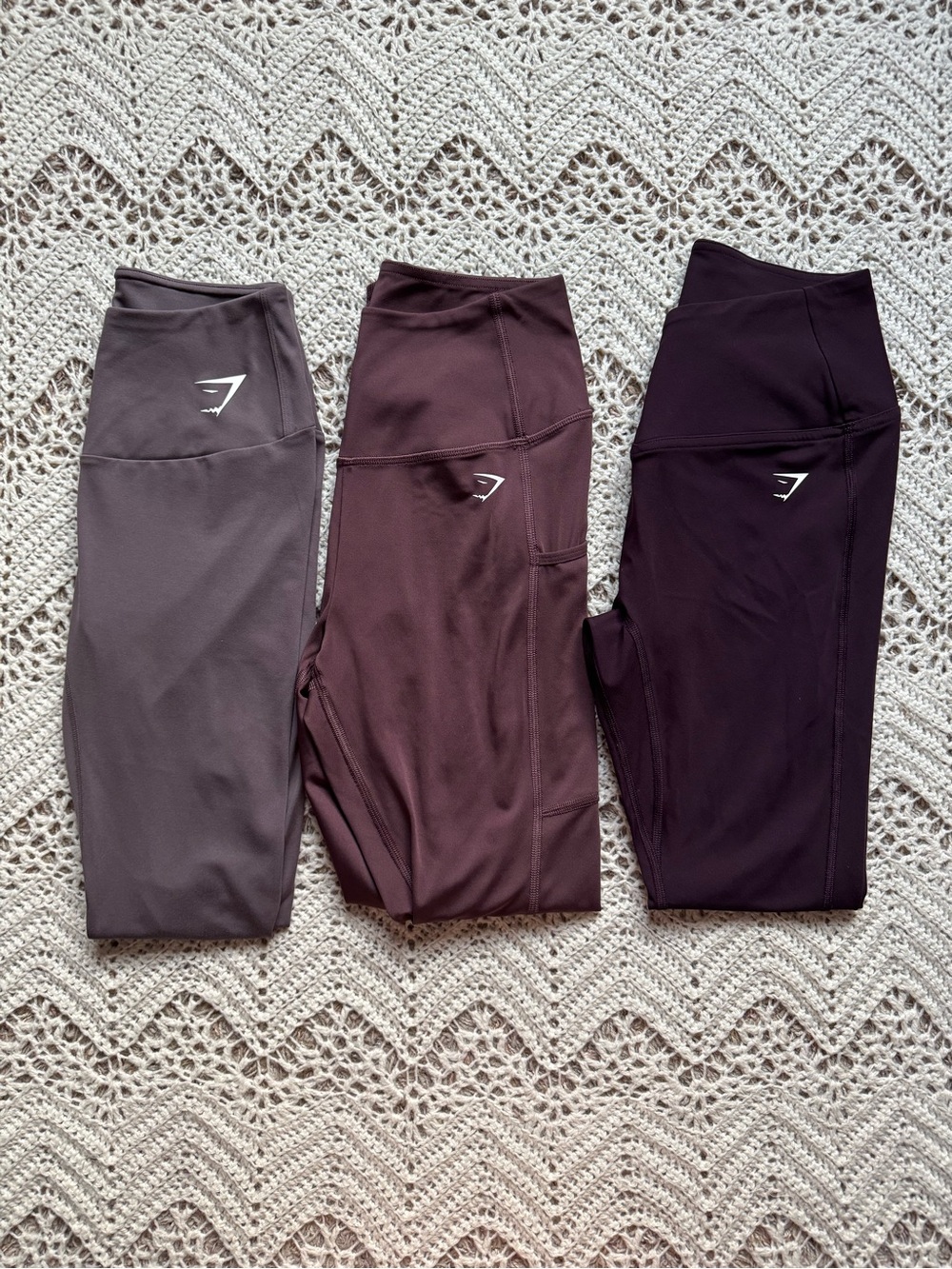 Gymshark Bundle High-Waist Leggings Size Small Purple Grey Workout Leggings